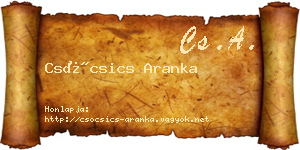 Csócsics Aranka névjegykártya
